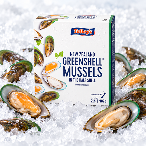 Talley’s New Zealand Greenshell™ Mussels – Half Shell, 2 lb