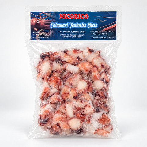 NICORICO Calamari Tentacle Slices – Pre-Cooked Octopus Style, 1 lb