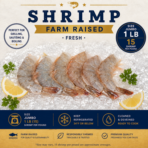 Jumbo Shrimp – Headless, Shell-On