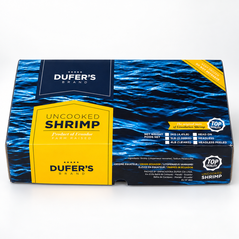Premium Jumbo Shrimp – Headless, Shell-On, U/12 Count, 4 lb