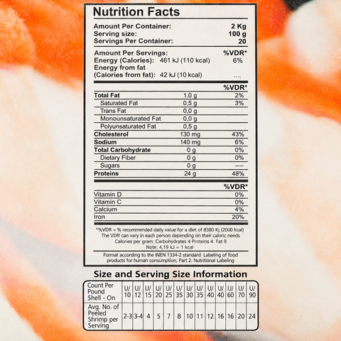 Premium Large Shrimp – Headless, Shell-On, 21-25 Count, 4 lb